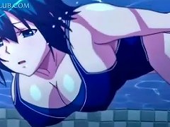 Three Aroused Men Having Sex With An Attractive Animated Character In Water