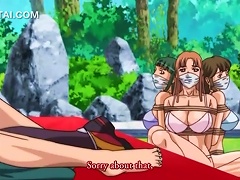 A Well-endowed Anime Girl With Large Breasts Engages In Sexual Activity Outdoors